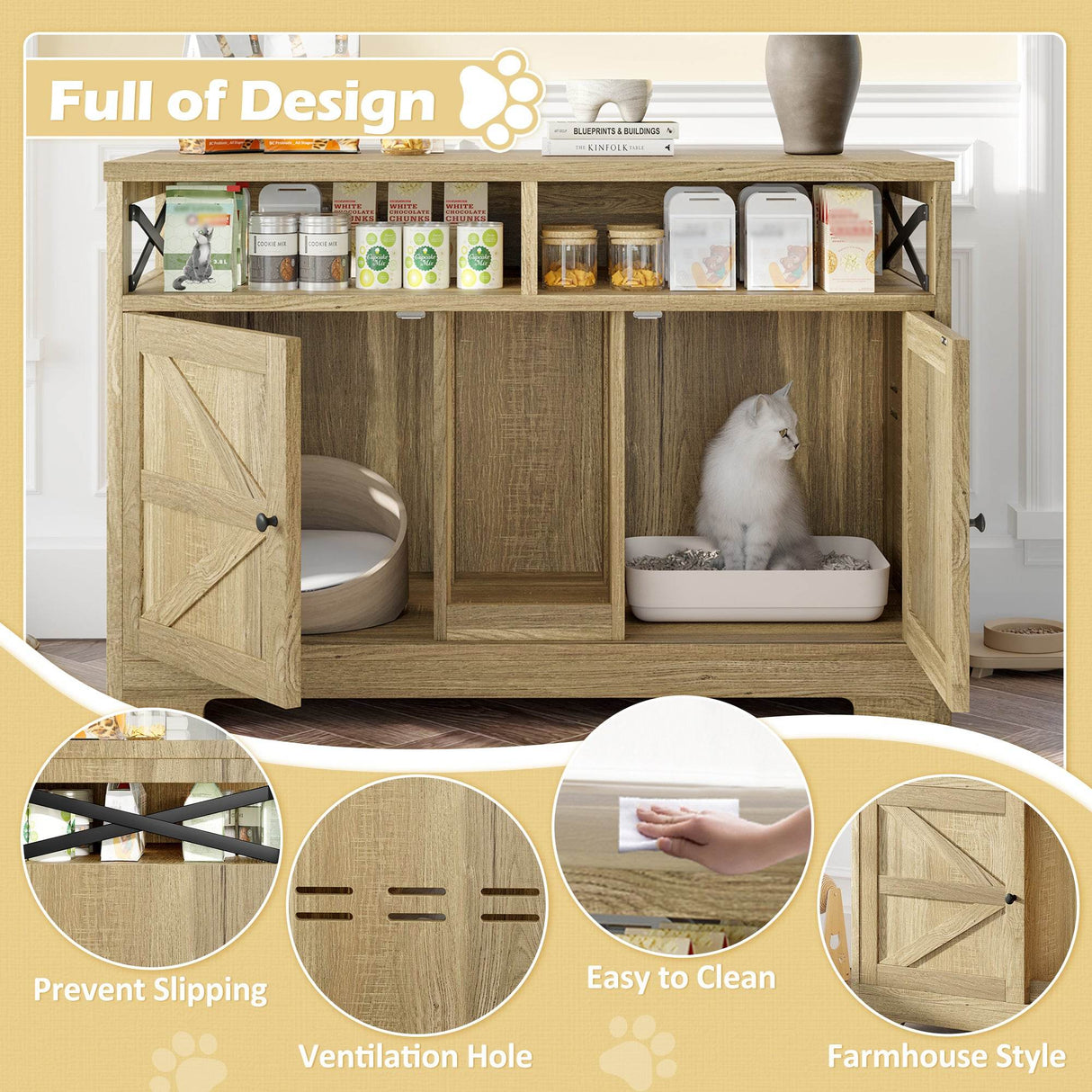 Multifunctional Cat Litter Box Enclosure Furniture - Sleep Galleria