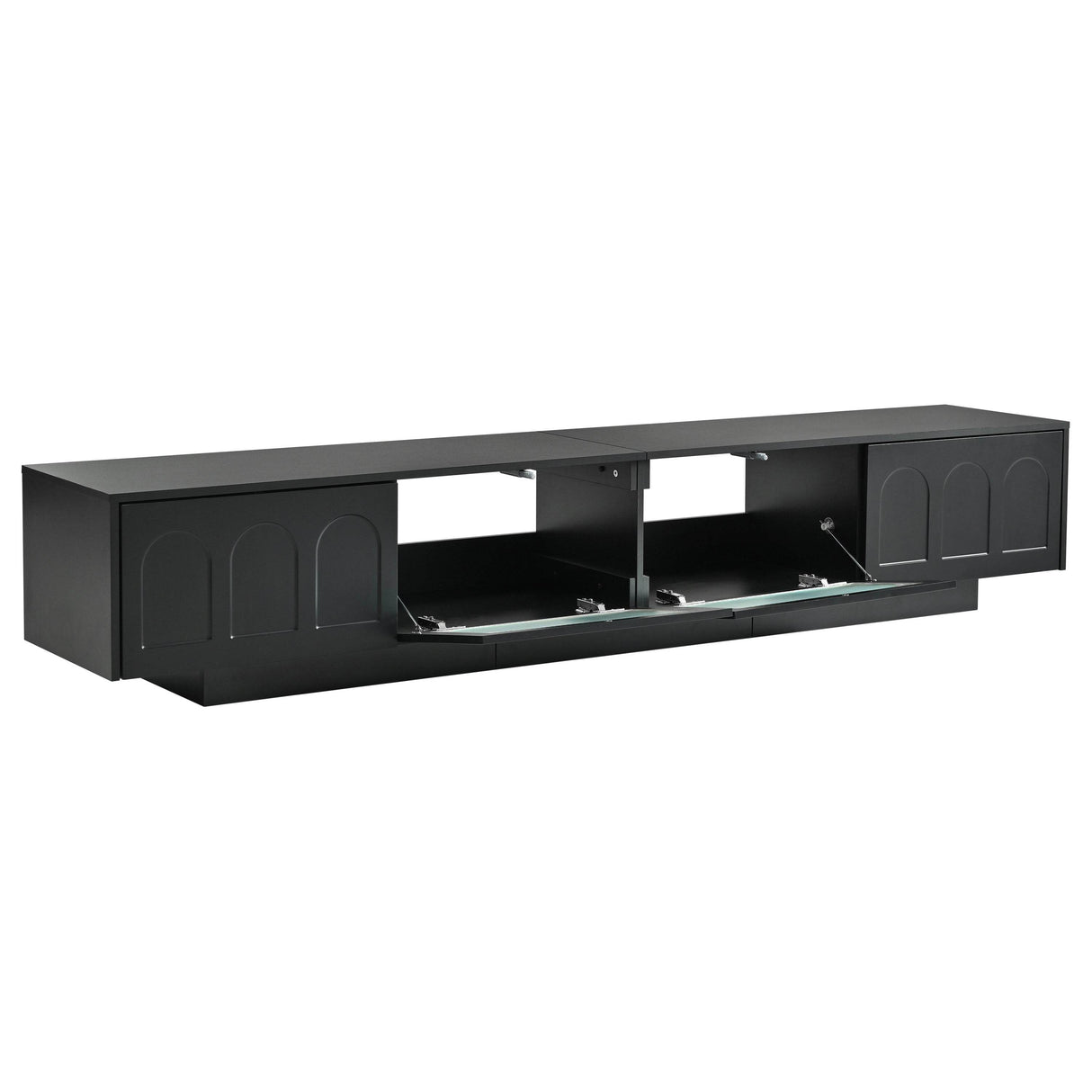 Smart LED Bluetooth Black Particle Board TV Stand - Sleep Galleria