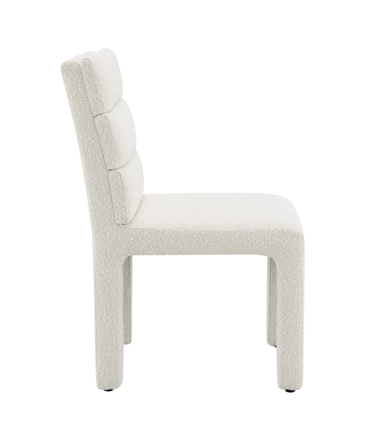 Set of 2 Beige Boucle Plywood Armless Side Chairs - Omega Lifestyles