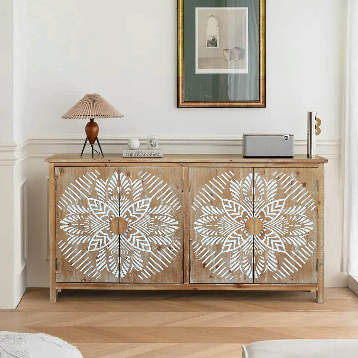 Vintage American Design Accent Corner Cabinet With Storage - Sleep Galleria