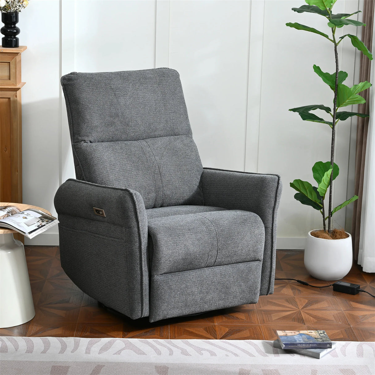 Power Swivel Rocker Recliner Chair With USB Ports - Omega Lifestyles