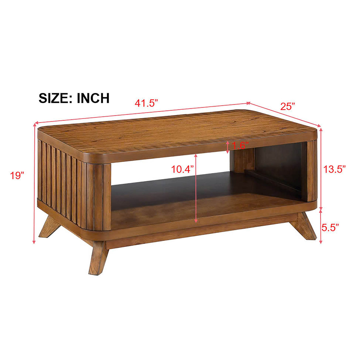 Solid Wood Pine Legs Rectangular Coffee Table - Sleep Galleria