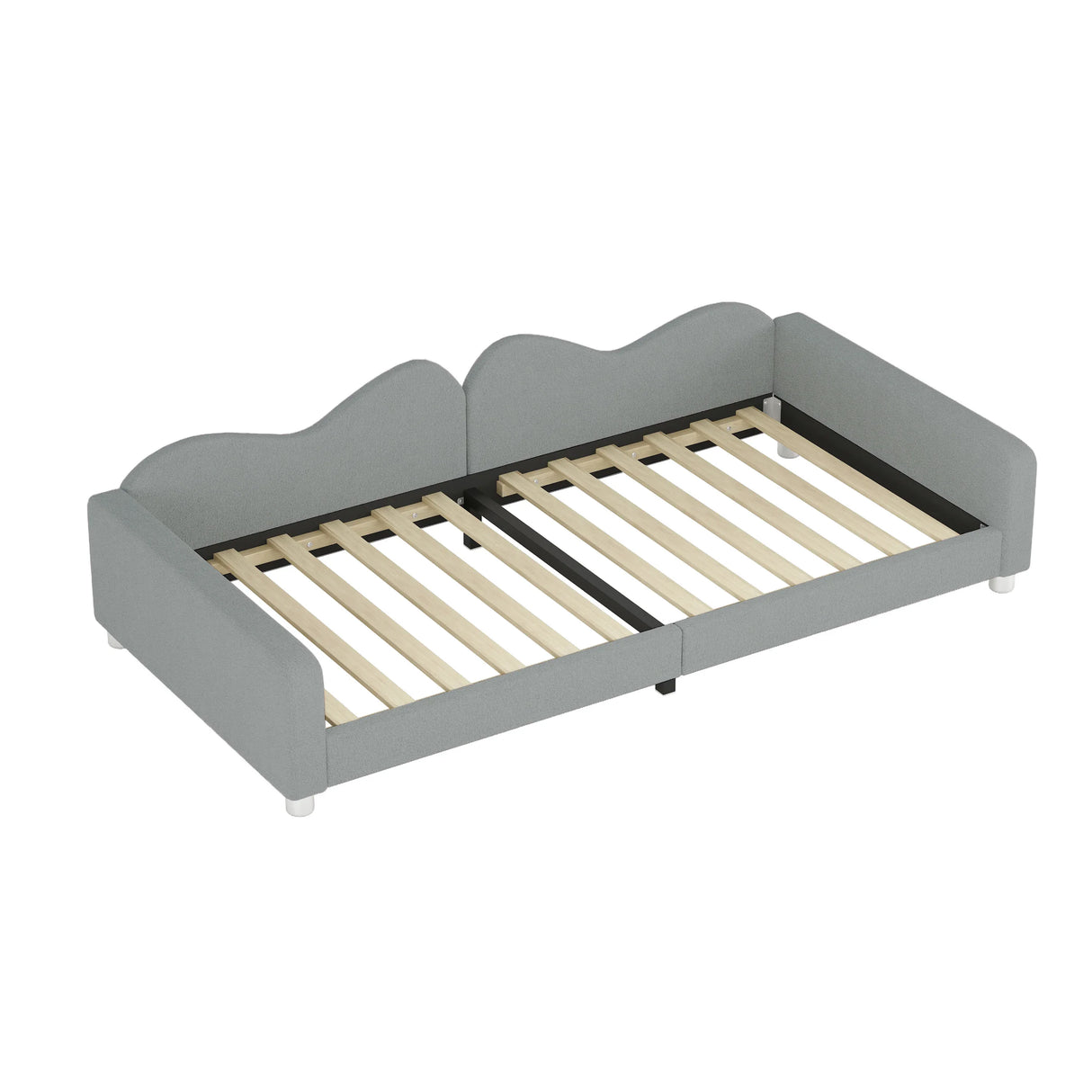 Twin Upholstered Sherpa Fabric Daybed With Cloud Backrest - Omega Lifestyles