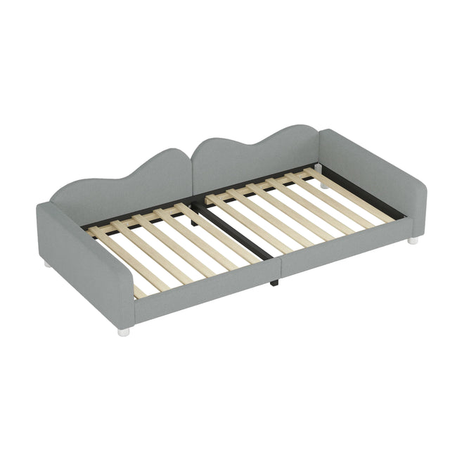 Twin Upholstered Sherpa Fabric Daybed With Cloud Backrest - Omega Lifestyles