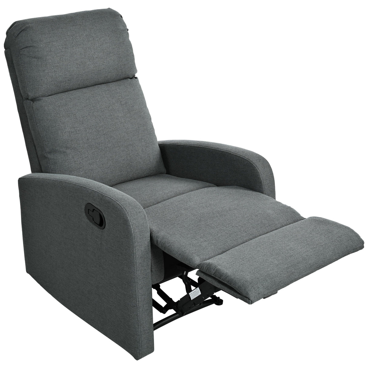 Manual Adjustable Recliner Chair Charcoal Polyester Upholstery - Omega Lifestyles