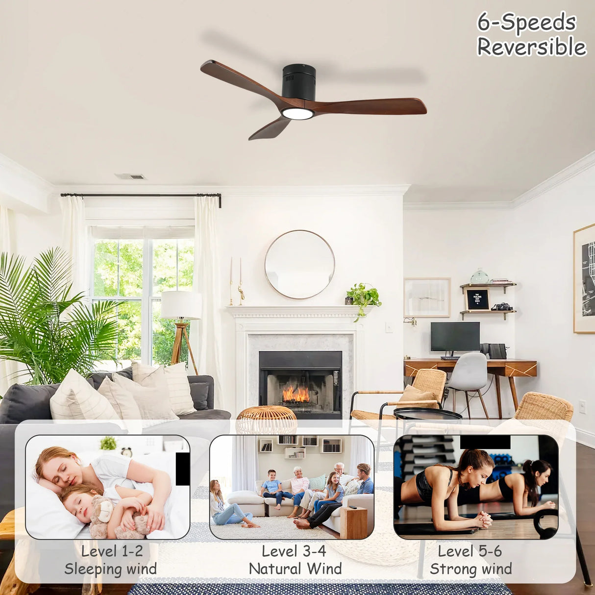 52-Inch LED Lighted Ceiling Fan With Remote Control - Omega Lifestyles