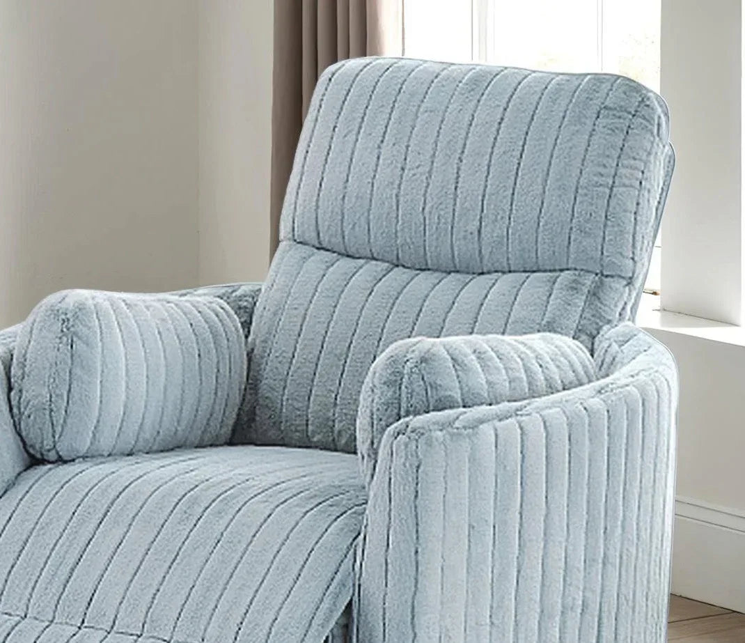 Contemporary Sky Blue Power Recliner Glider Swivel Chair - Omega Lifestyles