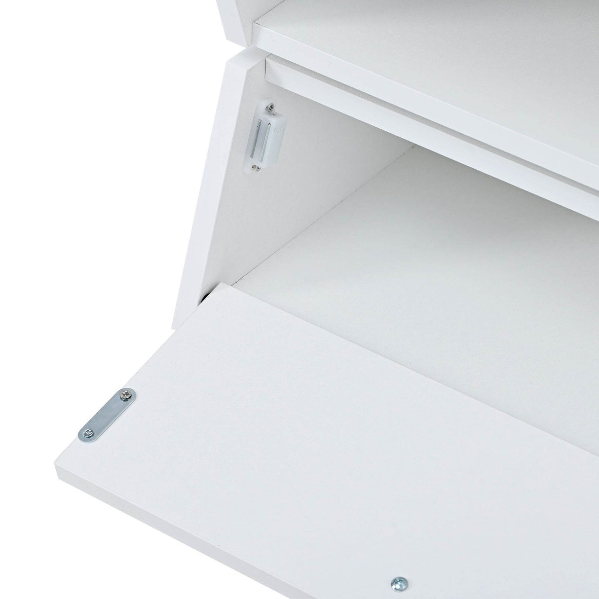 Modernist 2-Tier White Glass Top Coffee Table - Sleep Galleria