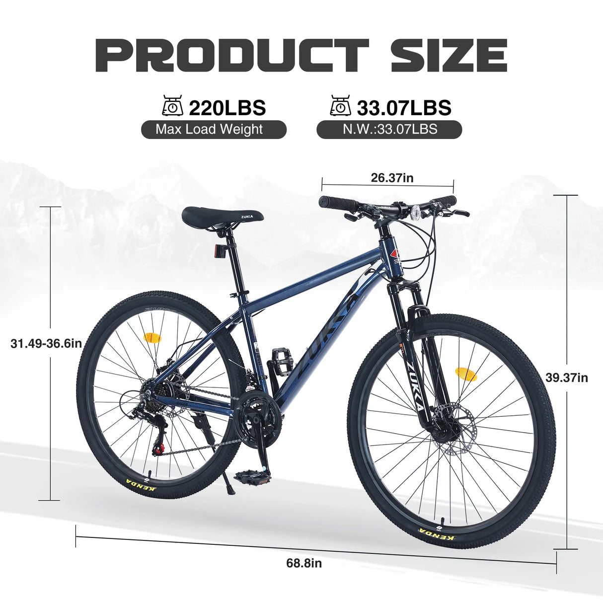 27.5-Inch Aluminum Alloy Frame Mountain Bike With Suspension - Omega Lifestyles