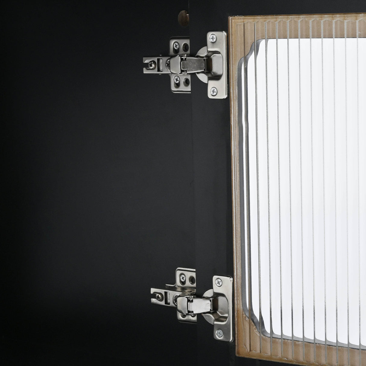 Retro Vintage Black TV Stand With Fluted Glass Doors - Sleep Galleria