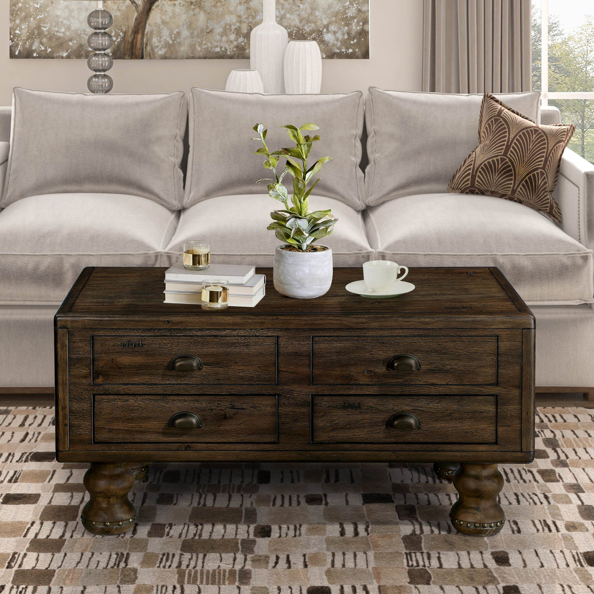 3-Piece Solid Wood Coffee Table And End Tables Set - Sleep Galleria
