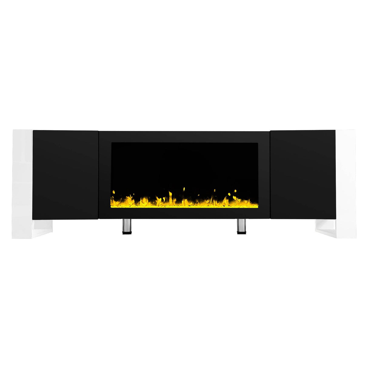 Modern Minimalist TV Stand With Electric Fireplace - Sleep Galleria