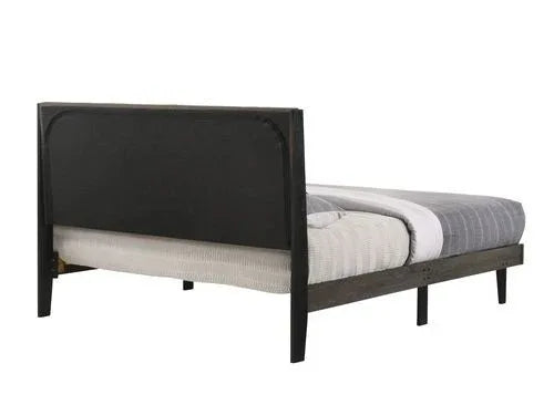 Queen Brown Fabric And Synthetic Wood Bed Frame - Omega Lifestyles