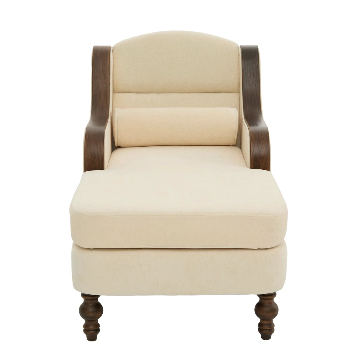 Beige Chenille Upholstered Wide Seat Lounge Chair - Omega Lifestyles