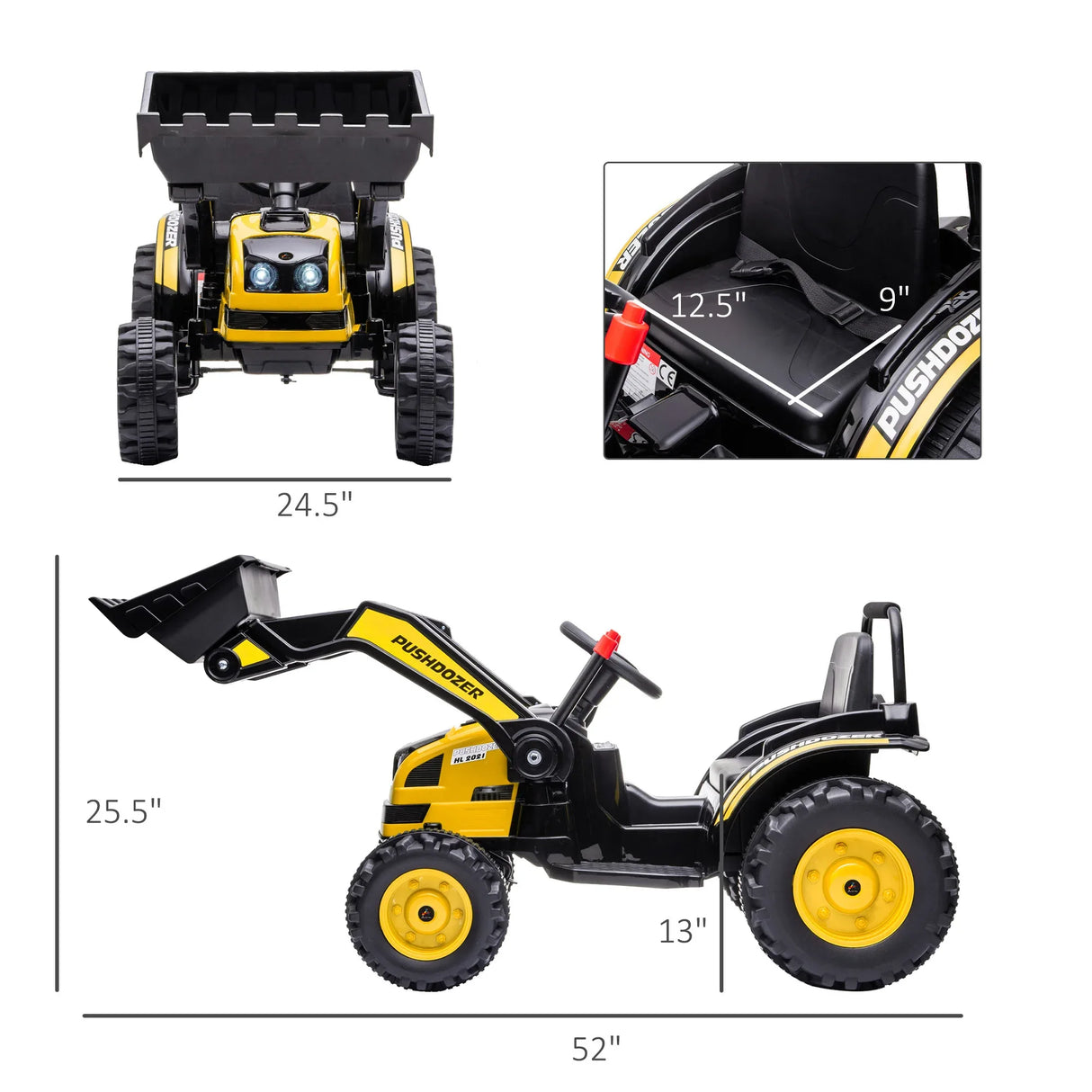 Battery Powered Kids Ride-On Excavator Truck With Safety Belt - Omega Lifestyles