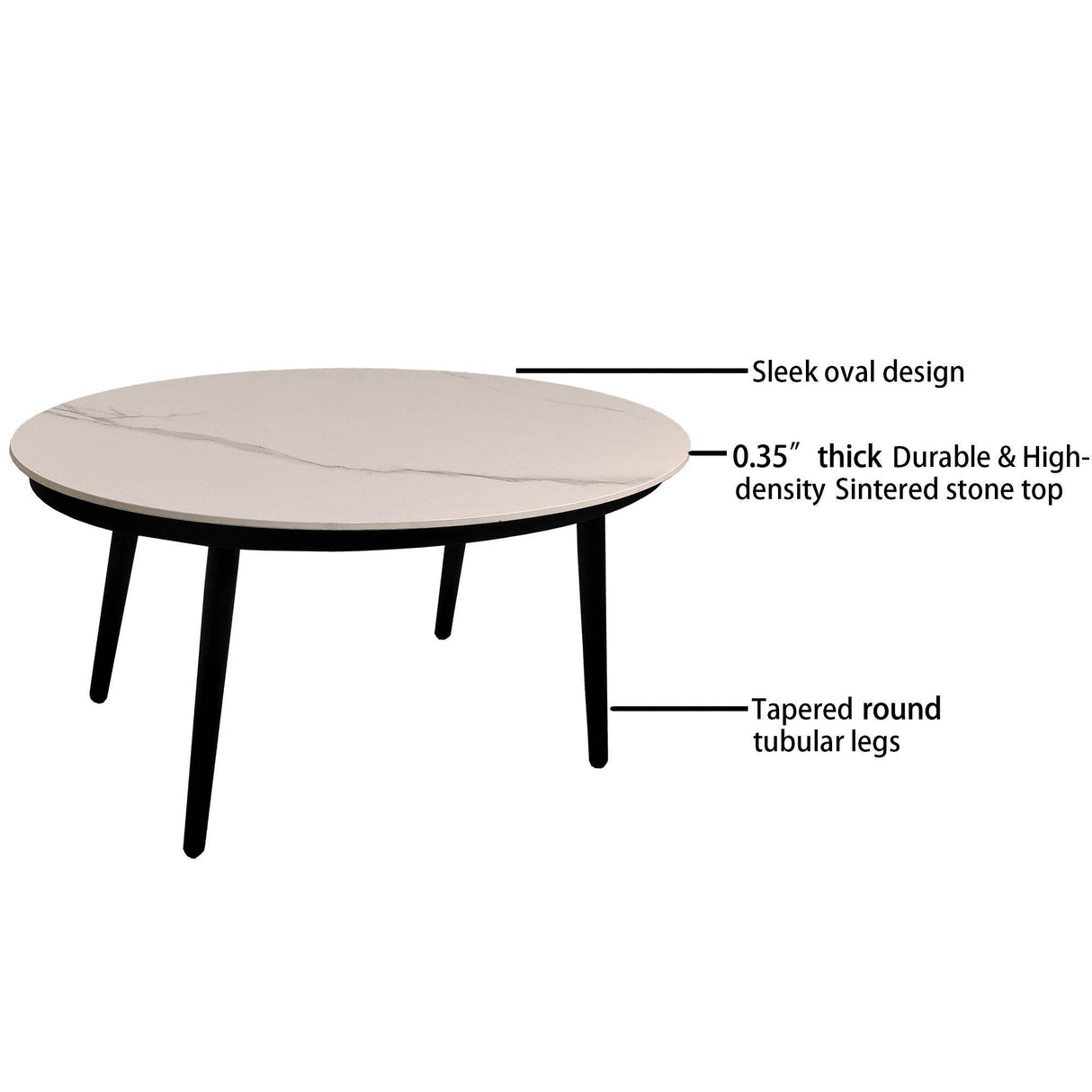 2-Piece Modern Aluminum Outdoor Loveseat And Table Set - Omega Lifestyles