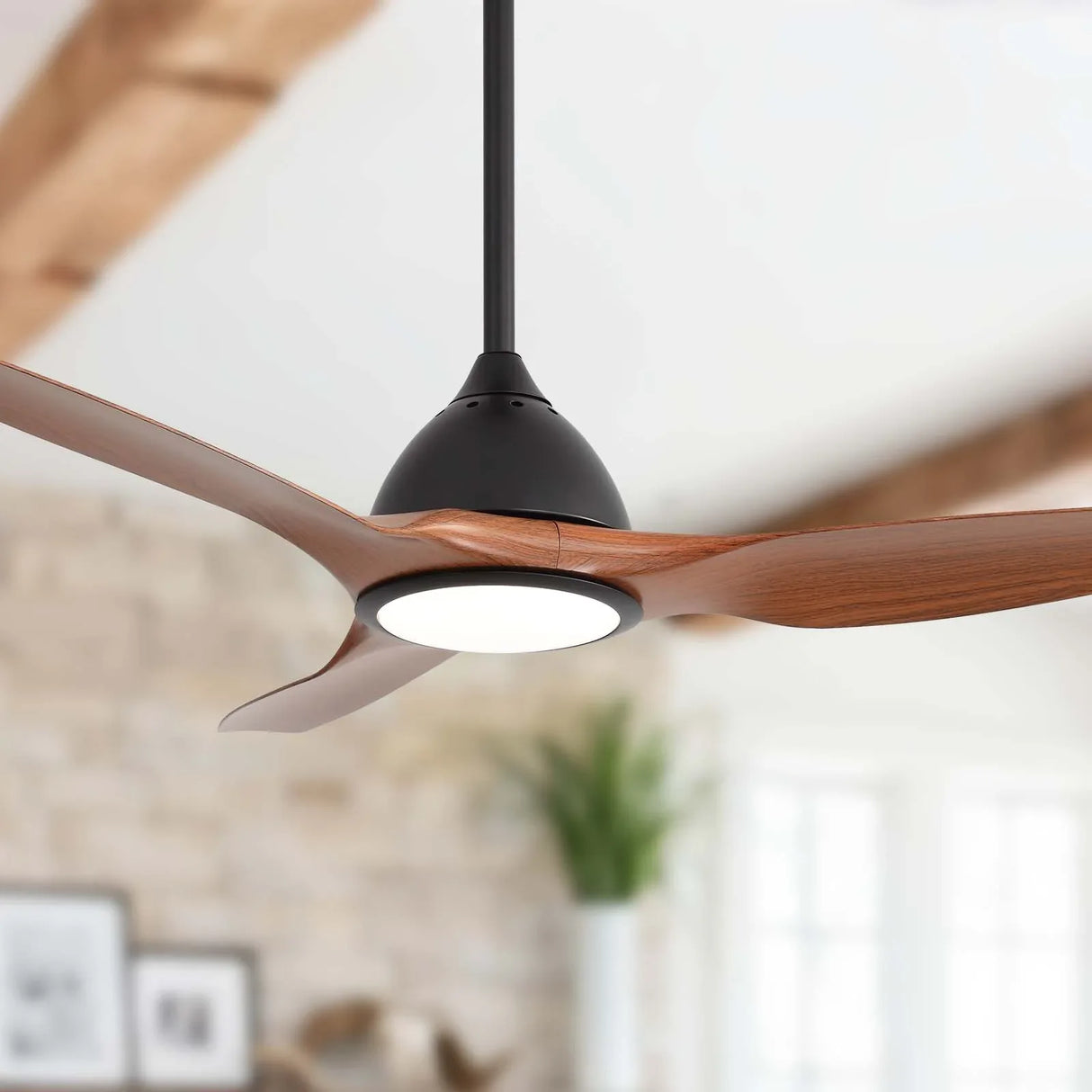 52-Inch Matte Black Reversible Ceiling Fan With Remote - Omega Lifestyles