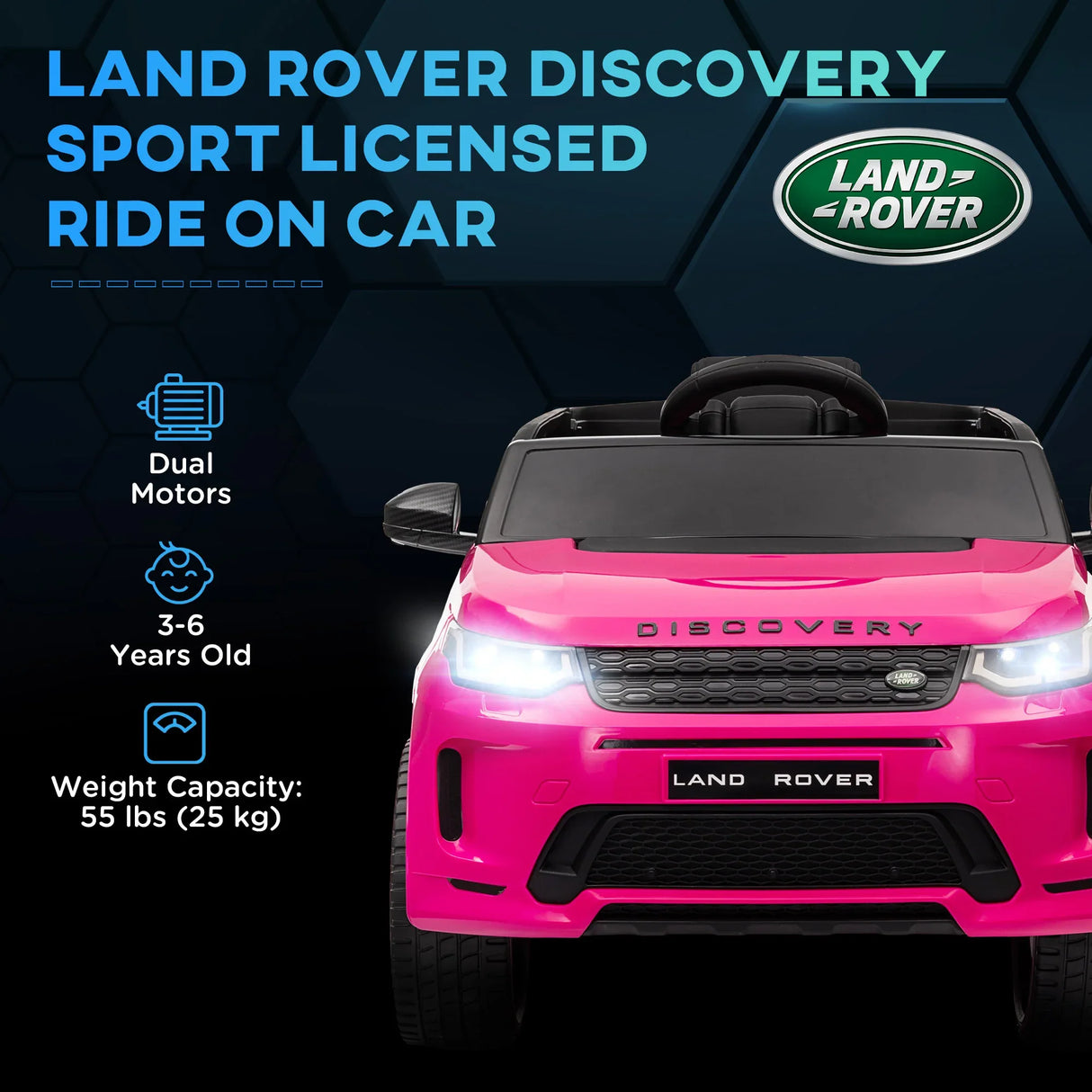 12V Licensed Land Rover Discovery Sport Kids Ride-On Car - Omega Lifestyles