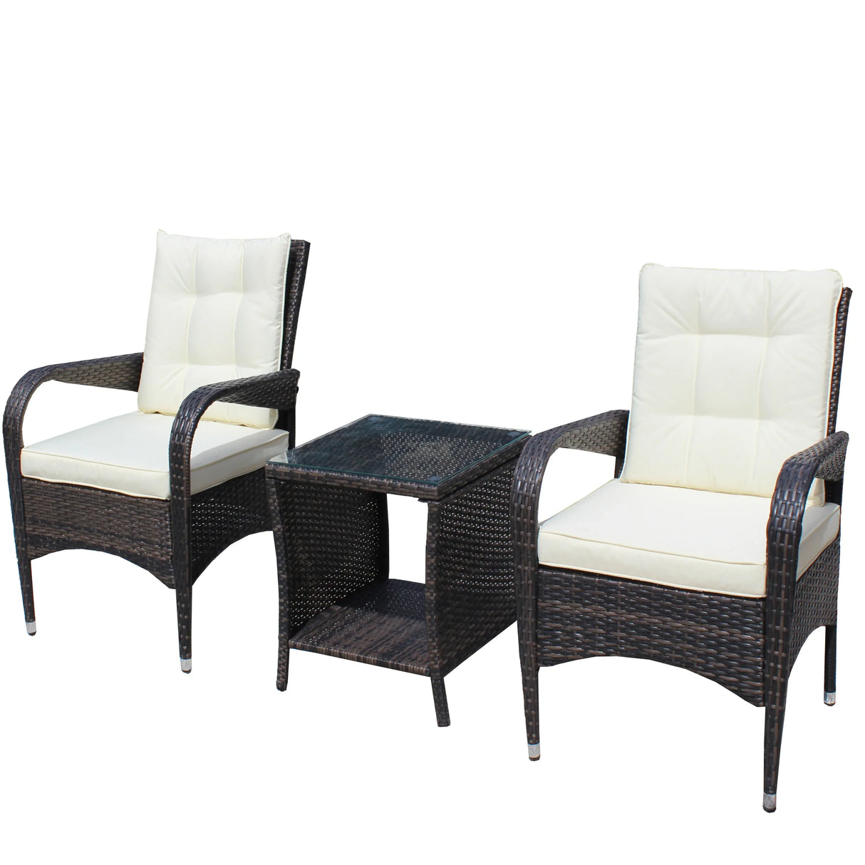 3-Piece Brown Rattan Outdoor Patio Furniture Set - Omega Lifestyles