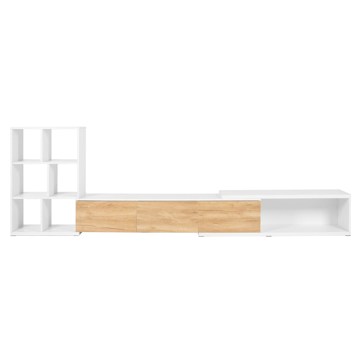 Adjustable Extendable White MDF TV Stand With Storage - Sleep Galleria