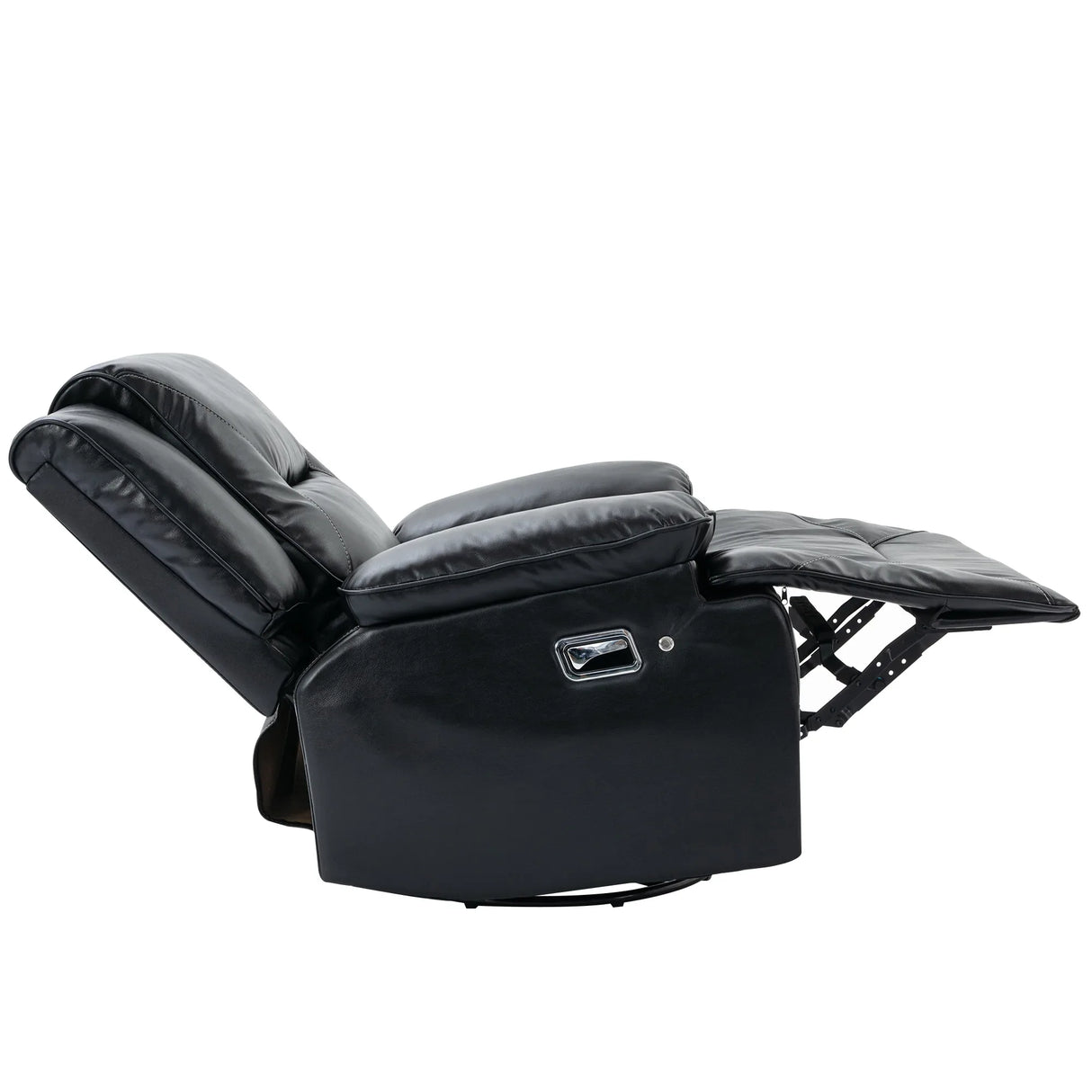Manual Black Leather Gel Recliner Chair With LED Light Strip - Omega Lifestyles