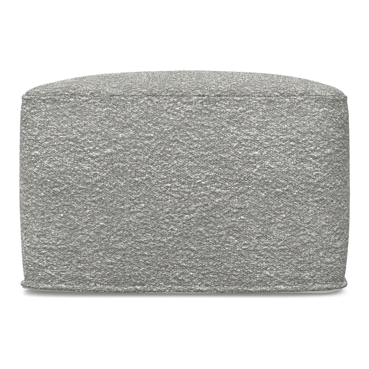 Light Gray Cotton Boucle Square Pouf Ottoman - Omega Lifestyles