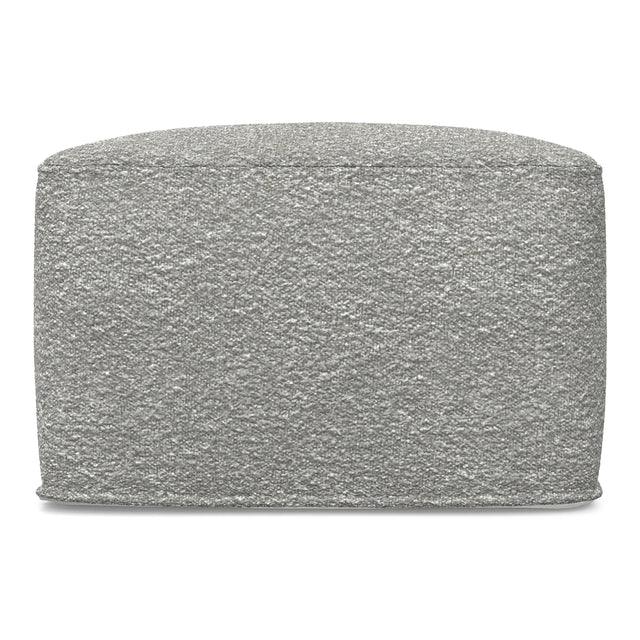Light Gray Cotton Boucle Square Pouf Ottoman - Omega Lifestyles