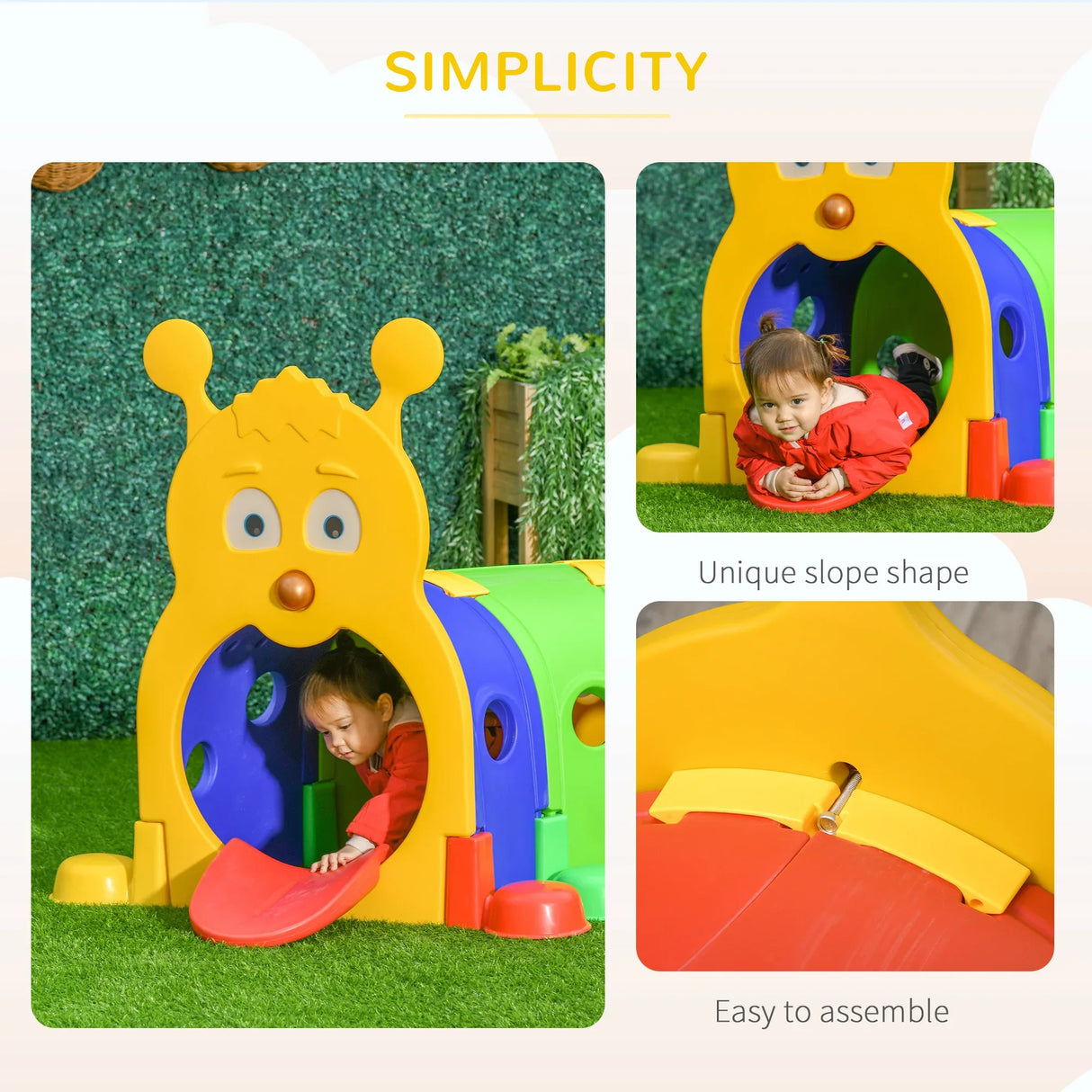 Colorful Kids Caterpillar Tunnel Play Structure Toy - Omega Lifestyles