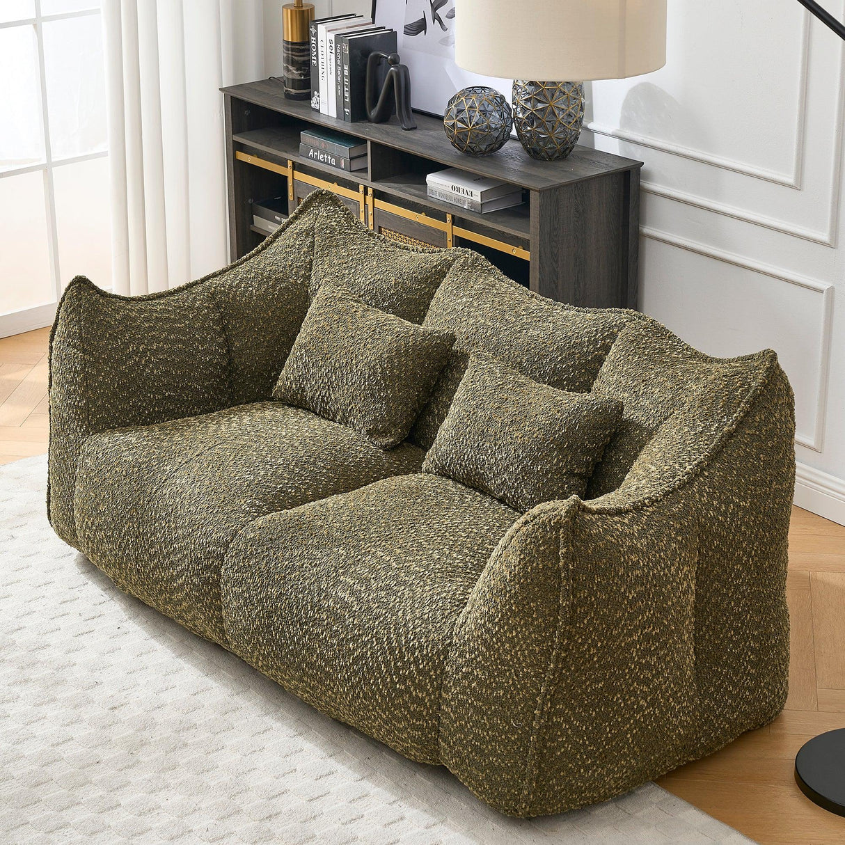 Dual Chenille Bean Bag Chair With High Resilience Foam Core - Omega Lifestyles
