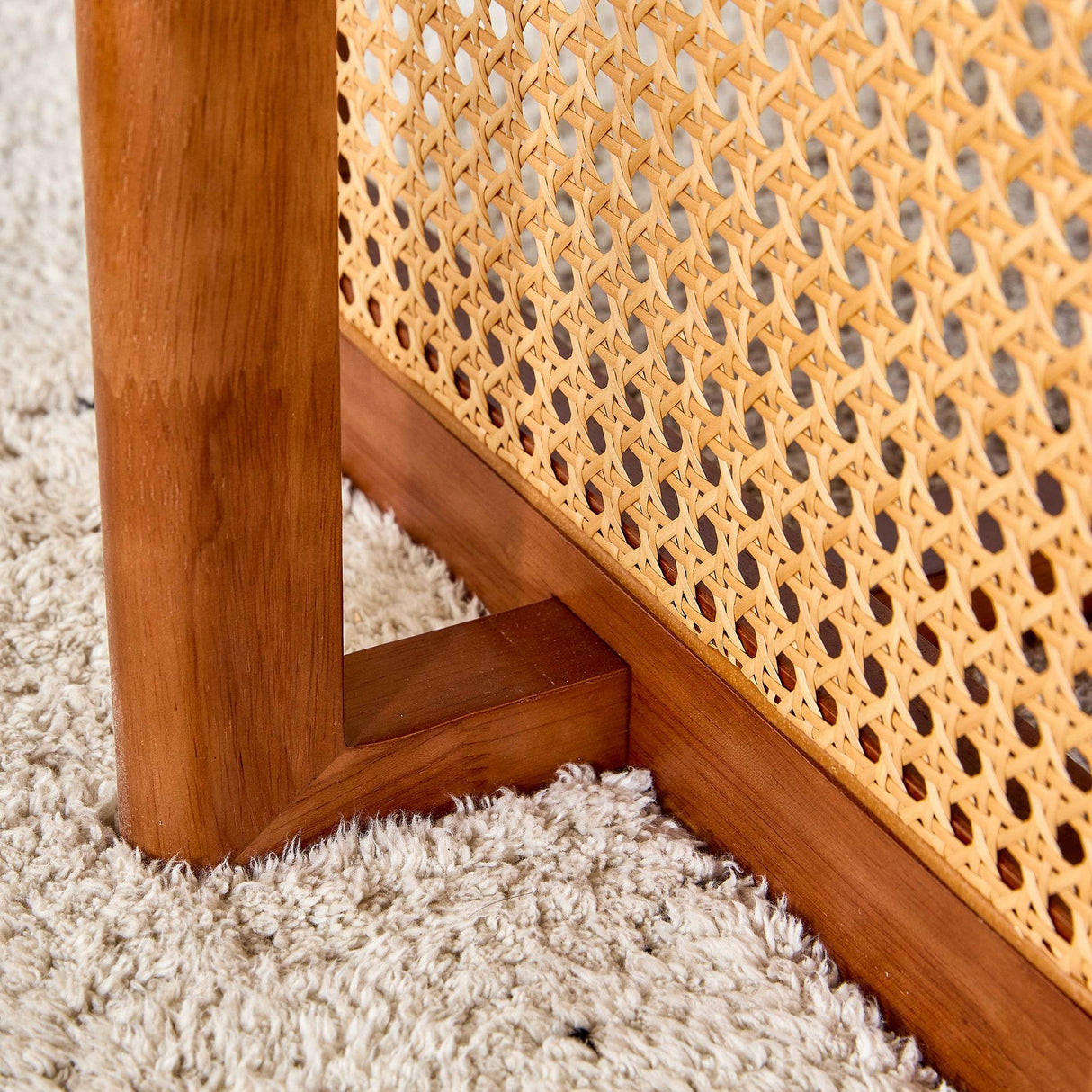 Imitation Rattan And Solid Wood Rectangular Coffee Table - Omega Lifestyles