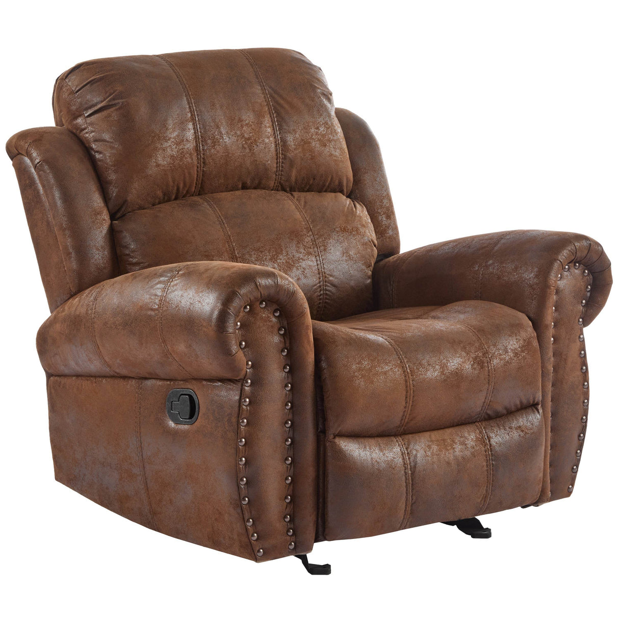 40-Inch Wide Brown Microfiber Manual Glider Recliner Chair