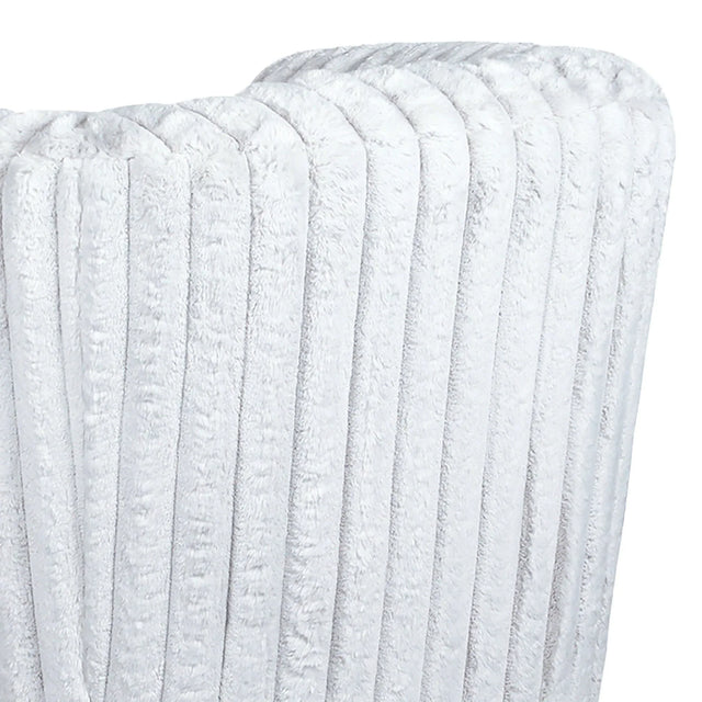 Mid-Century Modern White Plush Fabric Swivel Chair - Omega Lifestyles