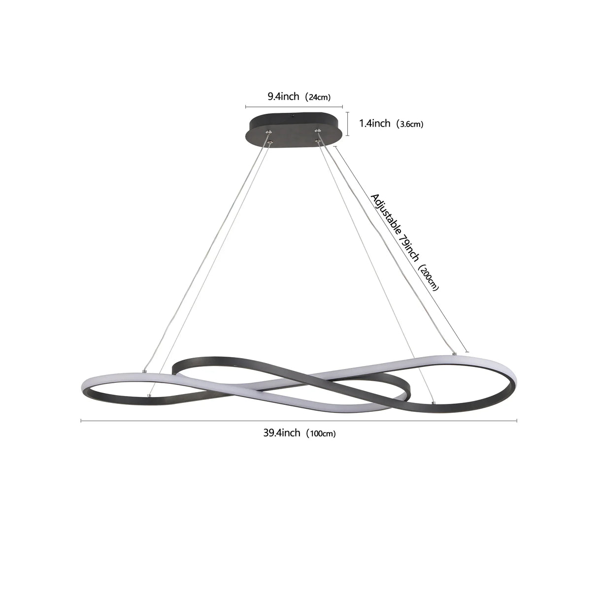 Modern LED Pendant Light Infinity Design Adjustable Height - Omega Lifestyles