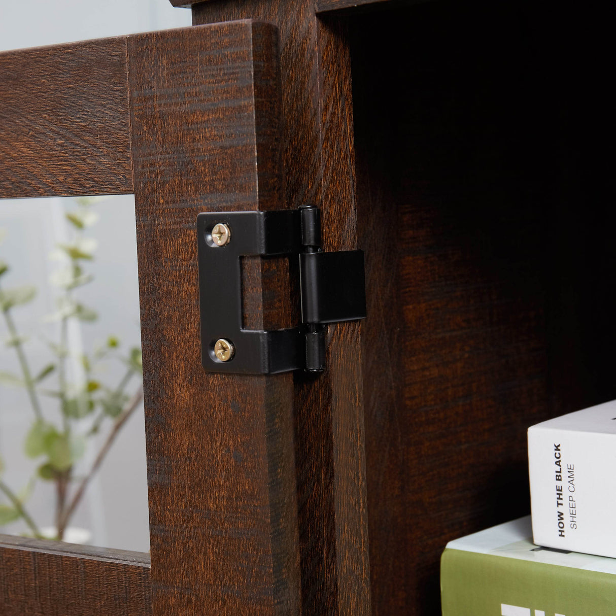 Farmhouse Style Espresso TV Stand Console Cabinet - Sleep Galleria