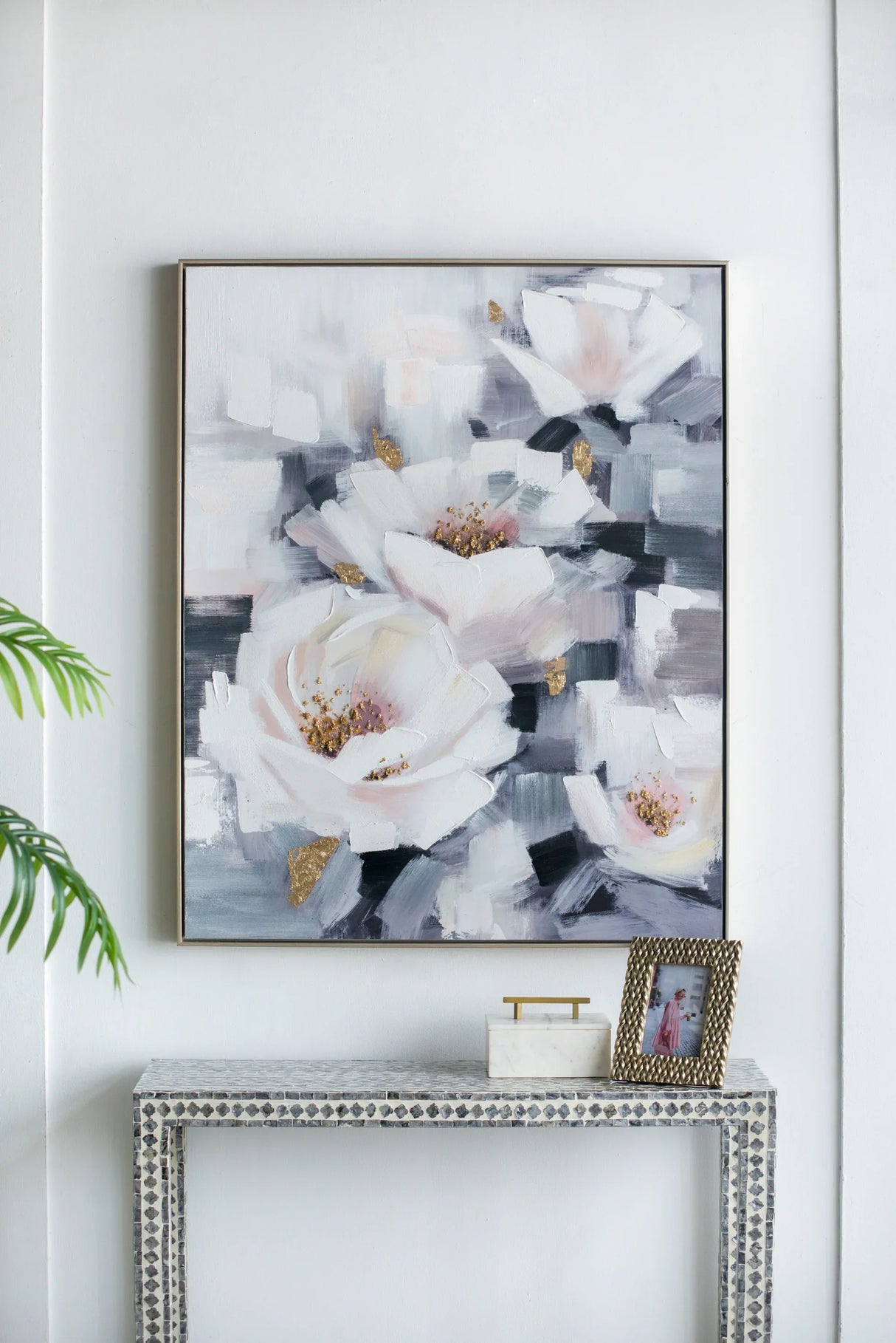 Sarah Multicolor Framed Floral Oil Painting Wall Art - Omega Lifestyles