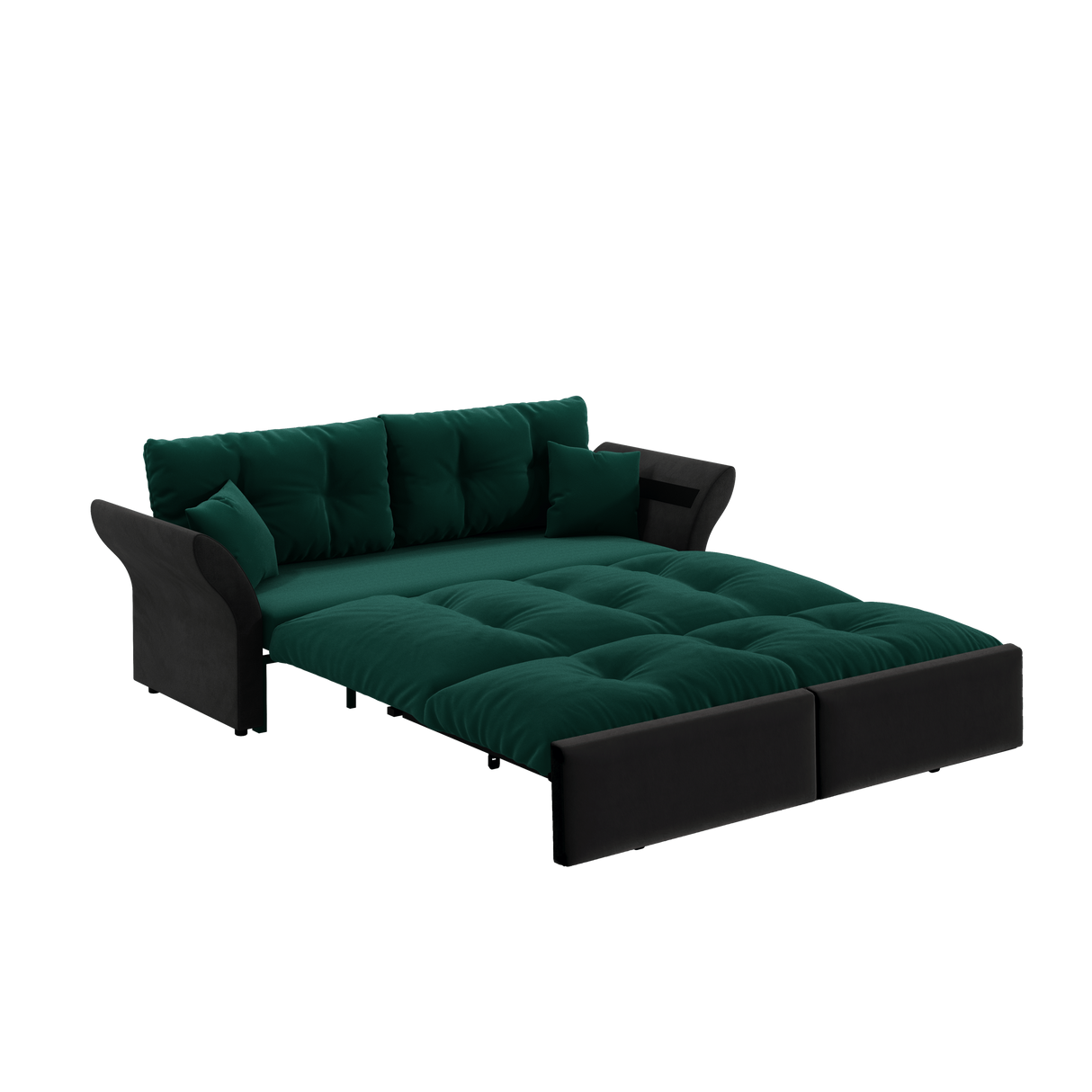 3-in-1 Convertible Velvet Sleeper Sofa Bed With Pillows