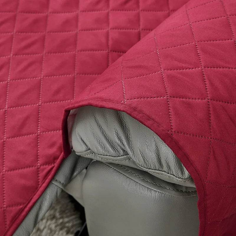 Anti-Slip Recliner Chair Cover Solid Color Quilted Seat Slipcover Anti-Wear Relax Armchair Coushion for Living Room Home