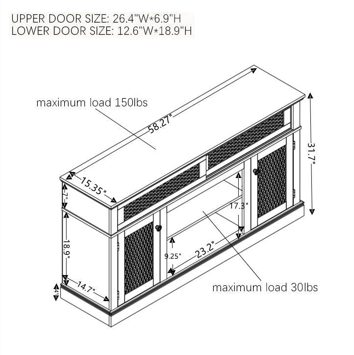 Embossed Light Oak Fireplace TV Stand Console - Sleep Galleria