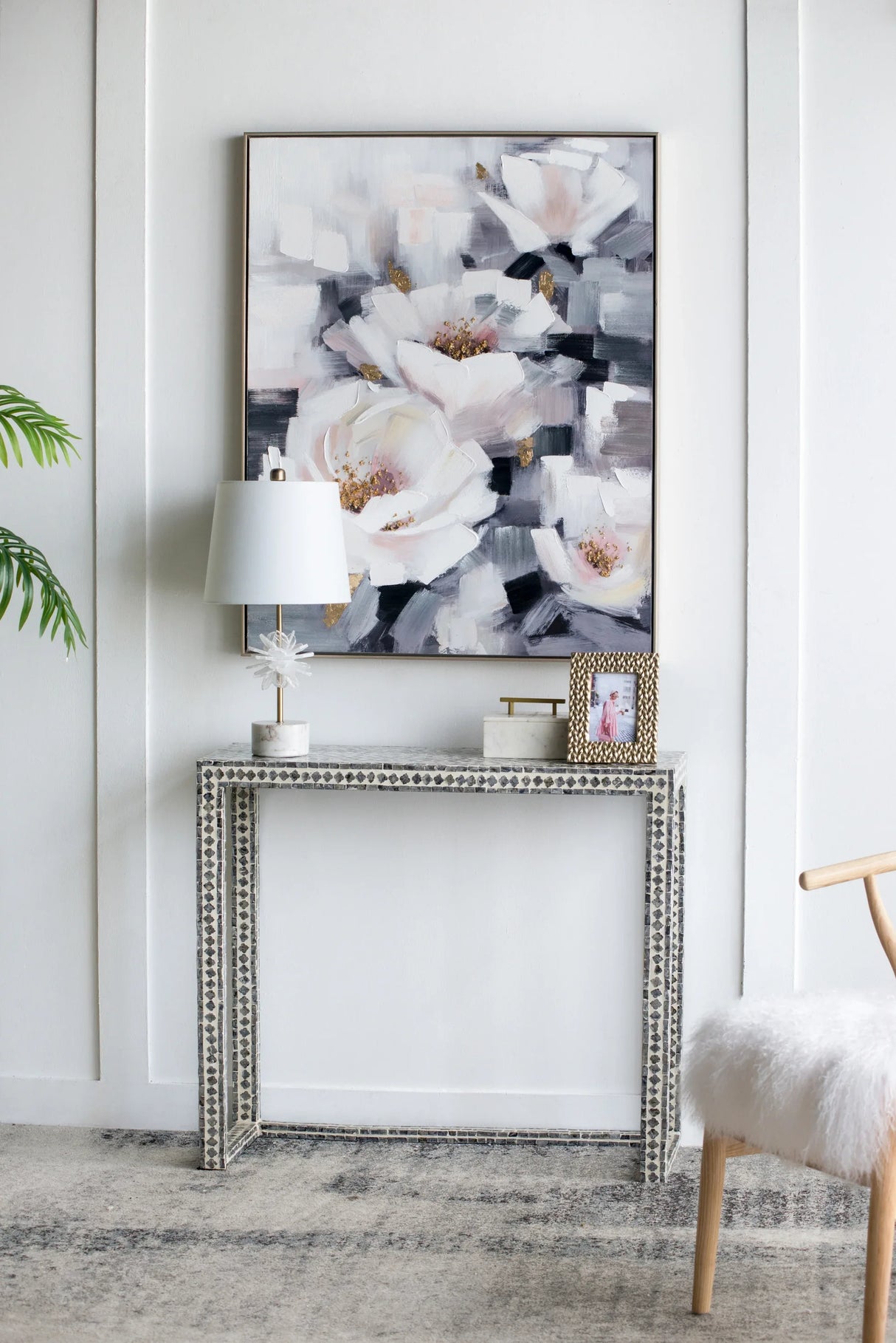 Sarah Multicolor Framed Floral Oil Painting Wall Art - Omega Lifestyles