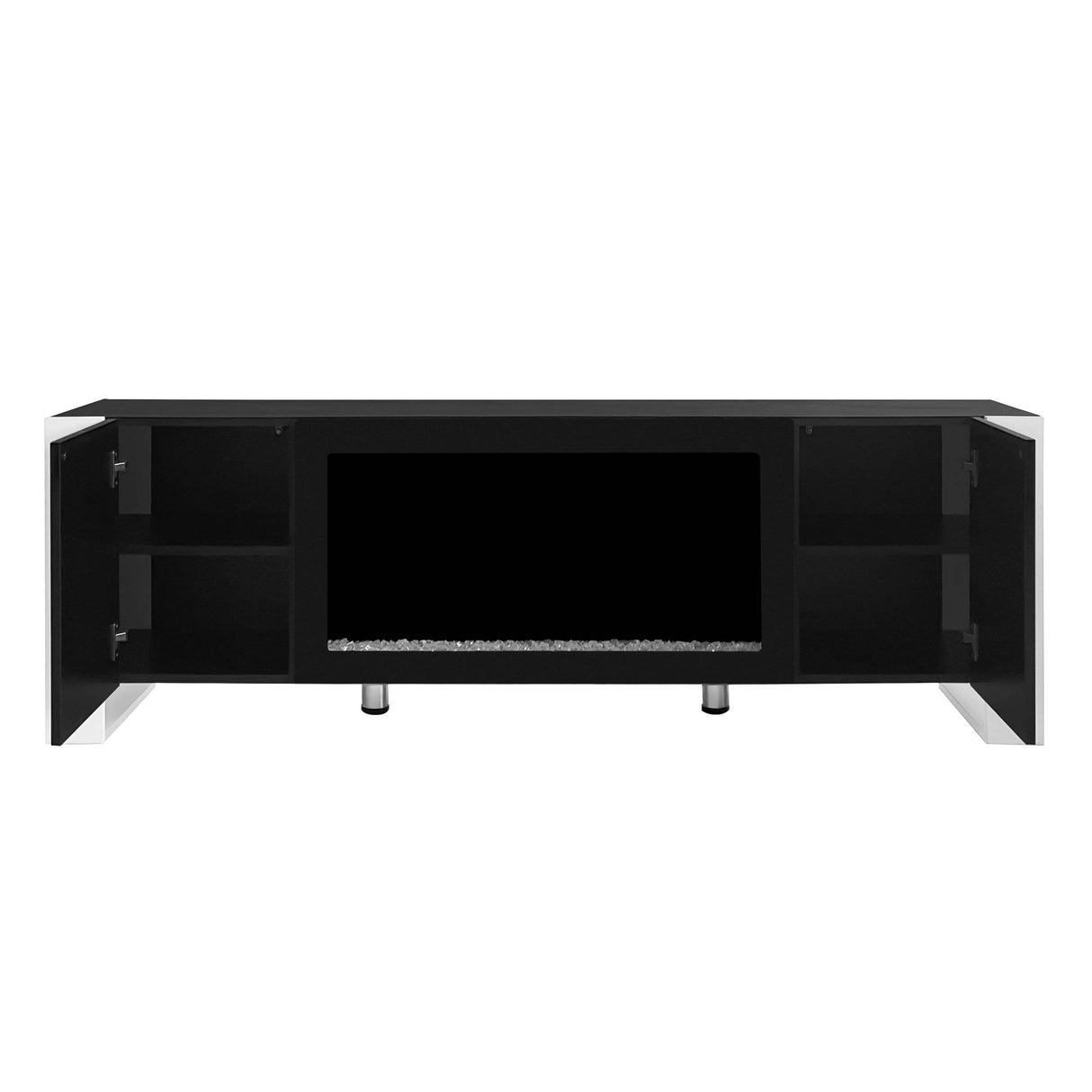 Modern Minimalist TV Stand With Electric Fireplace - Sleep Galleria