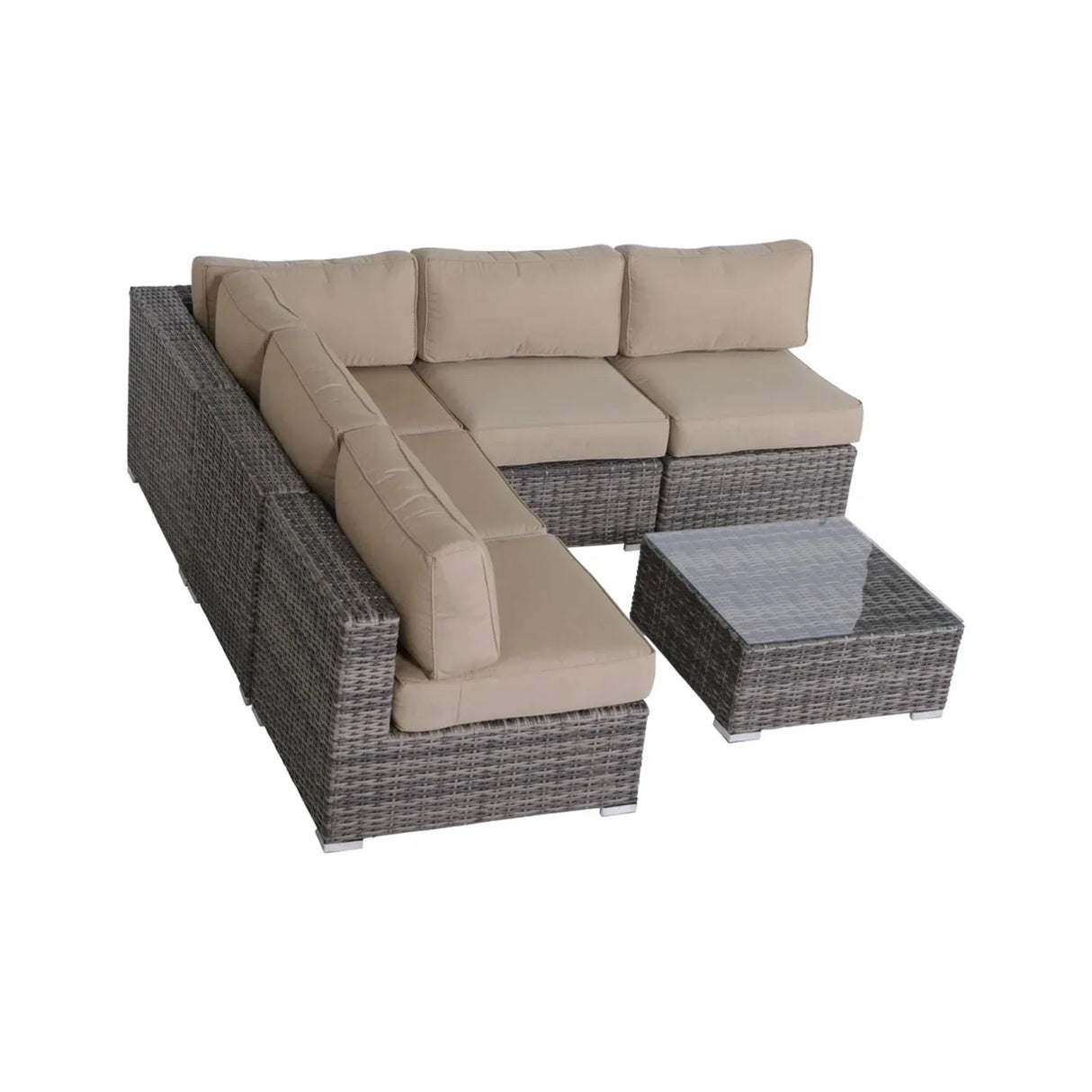 4-Piece Outdoor Wicker Patio Set With Premium Cushions - Omega Lifestyles