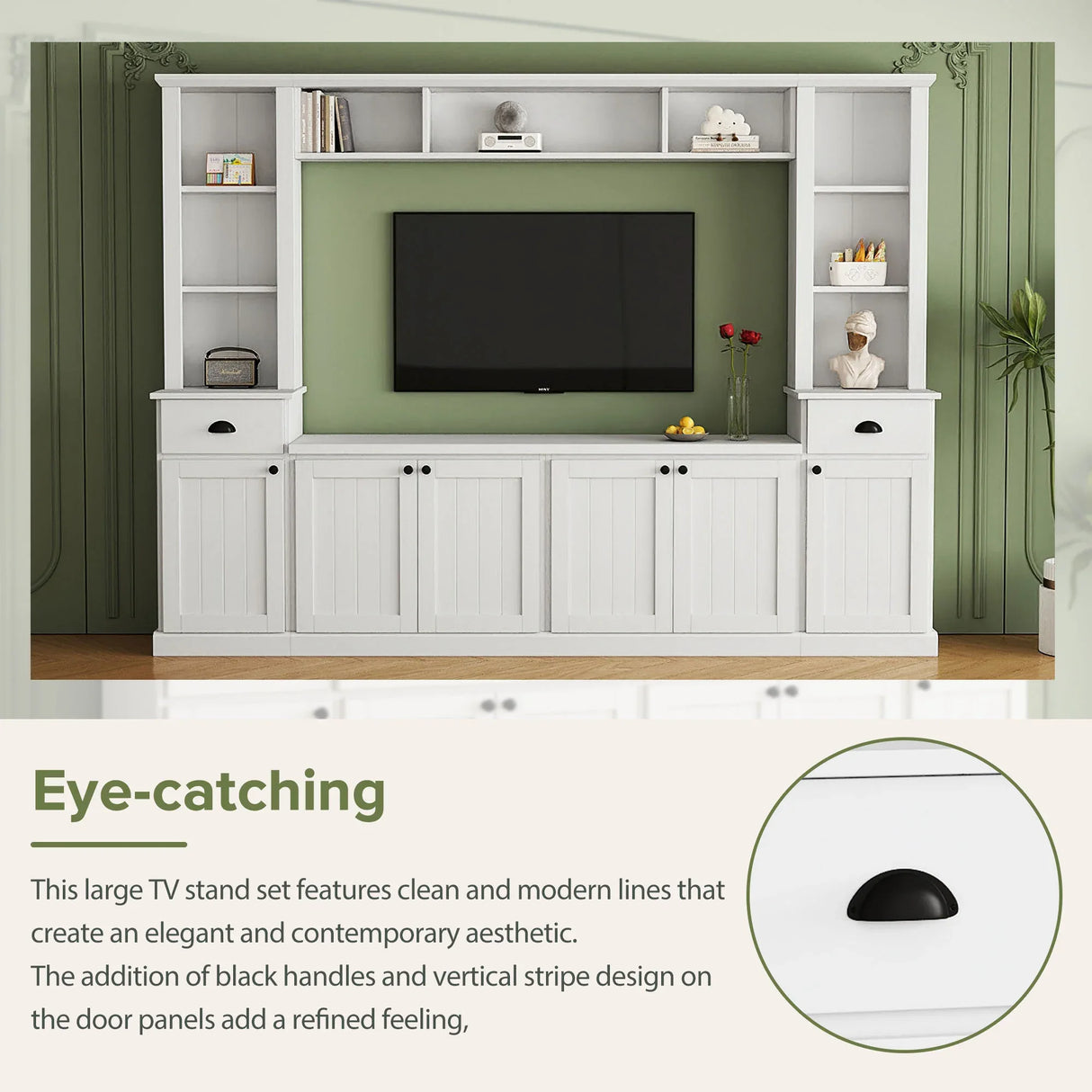 Minimalist White Particle Board Adjustable Height TV Stand - Omega Lifestyles