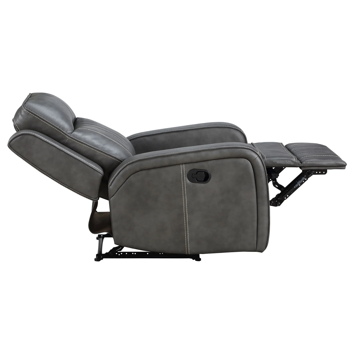 Grey Upholstered Plush Foam Recliner Chair - Omega Lifestyles