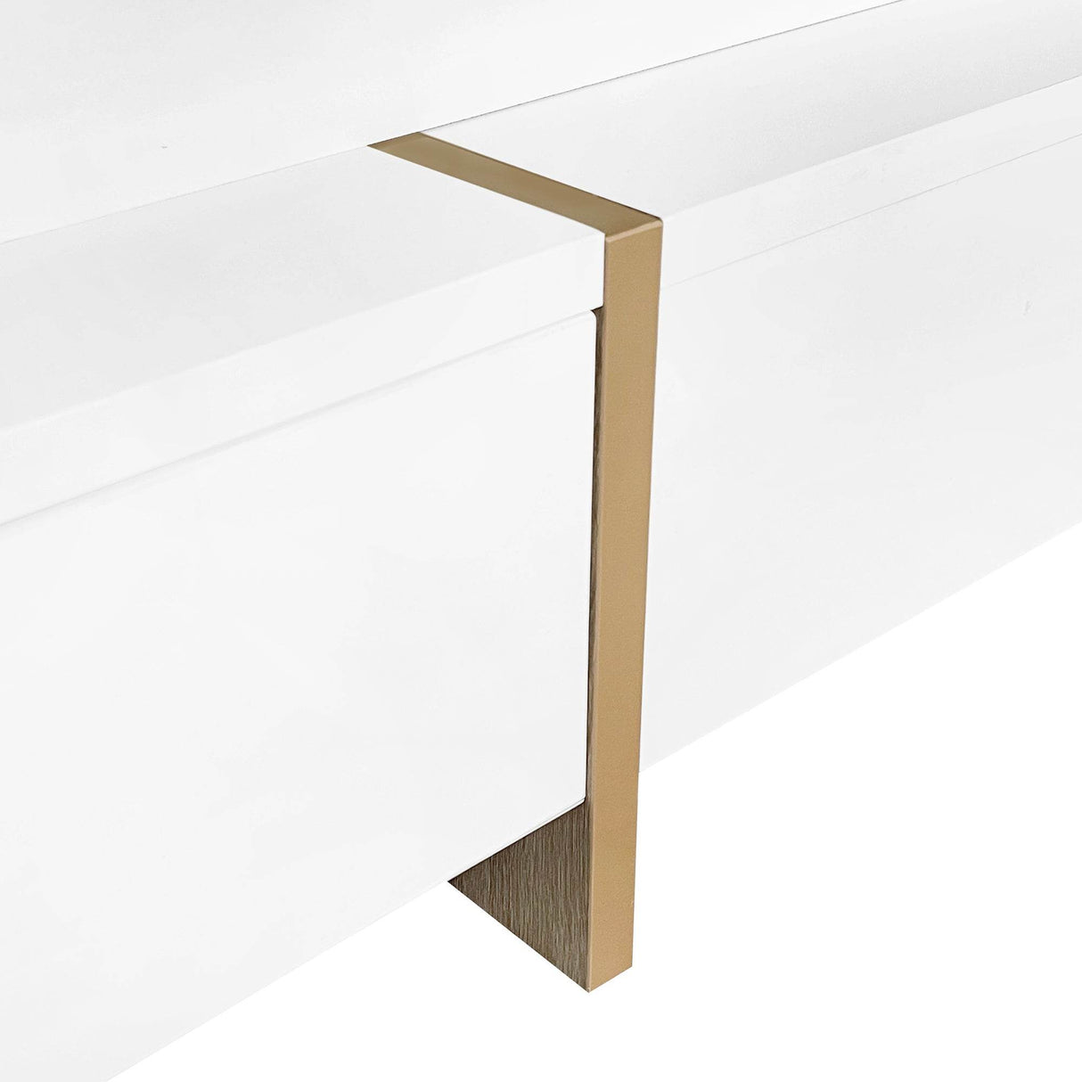 Modern High Gloss White Coffee Table With Drawers - Sleep Galleria