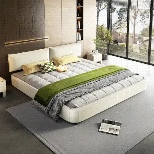 King Size Chenille Upholstered Adjustable Headboard Bed Frame - Omega Lifestyles