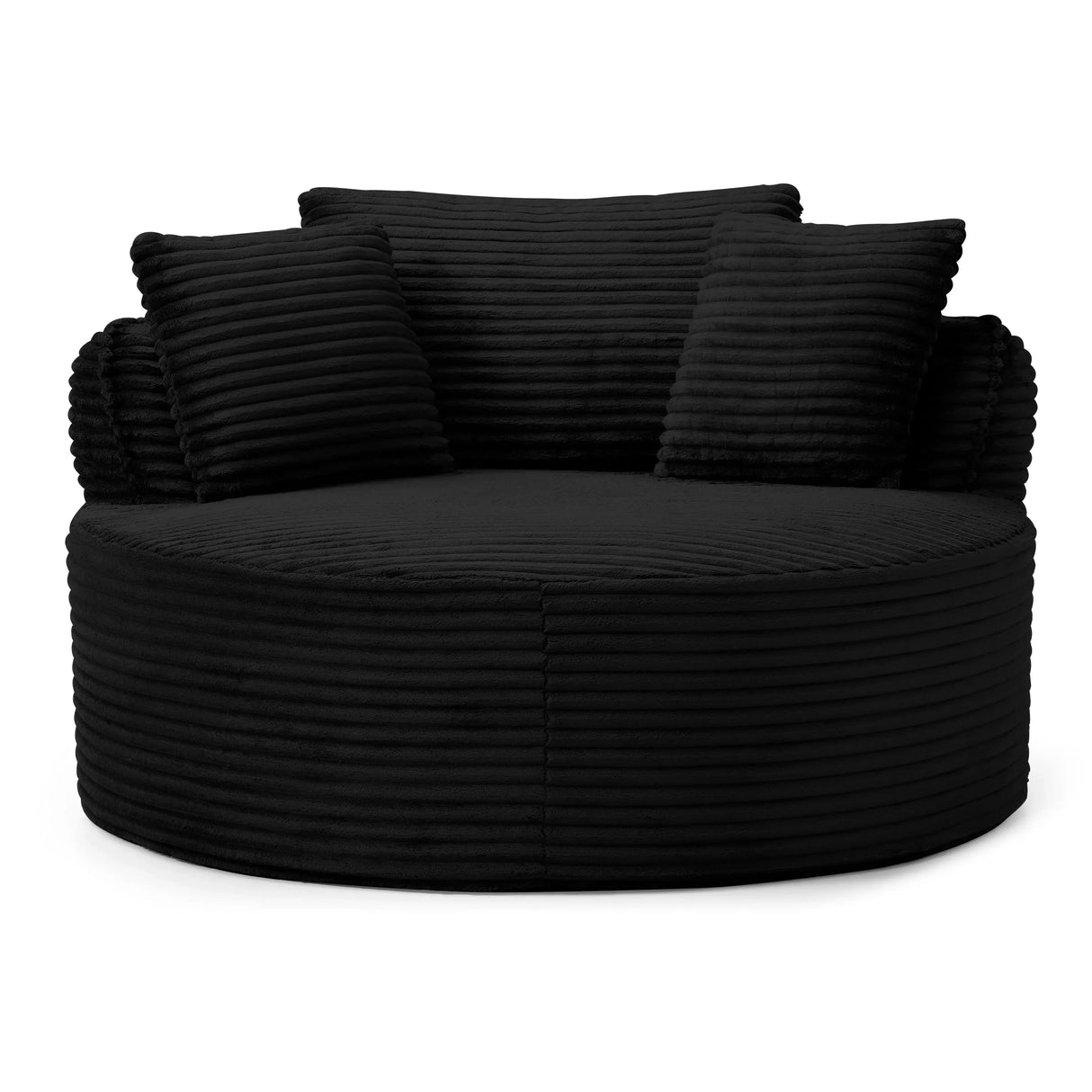 Modern Corduroy Boneless Floor Round Lounge Chair With Pillows - Omega Lifestyles
