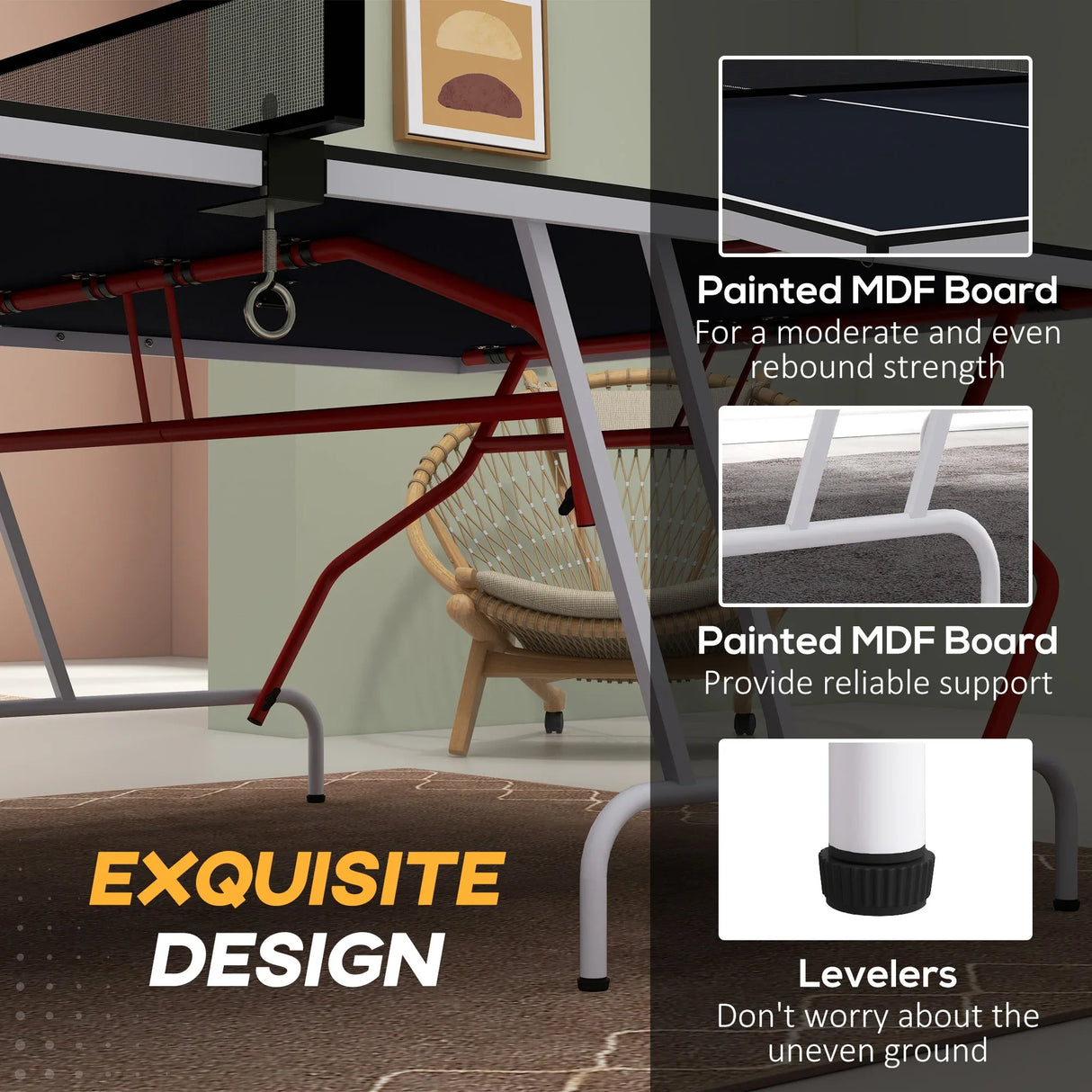 Full Size Folding Portable Ping Pong Table Tennis Set - Omega Lifestyles