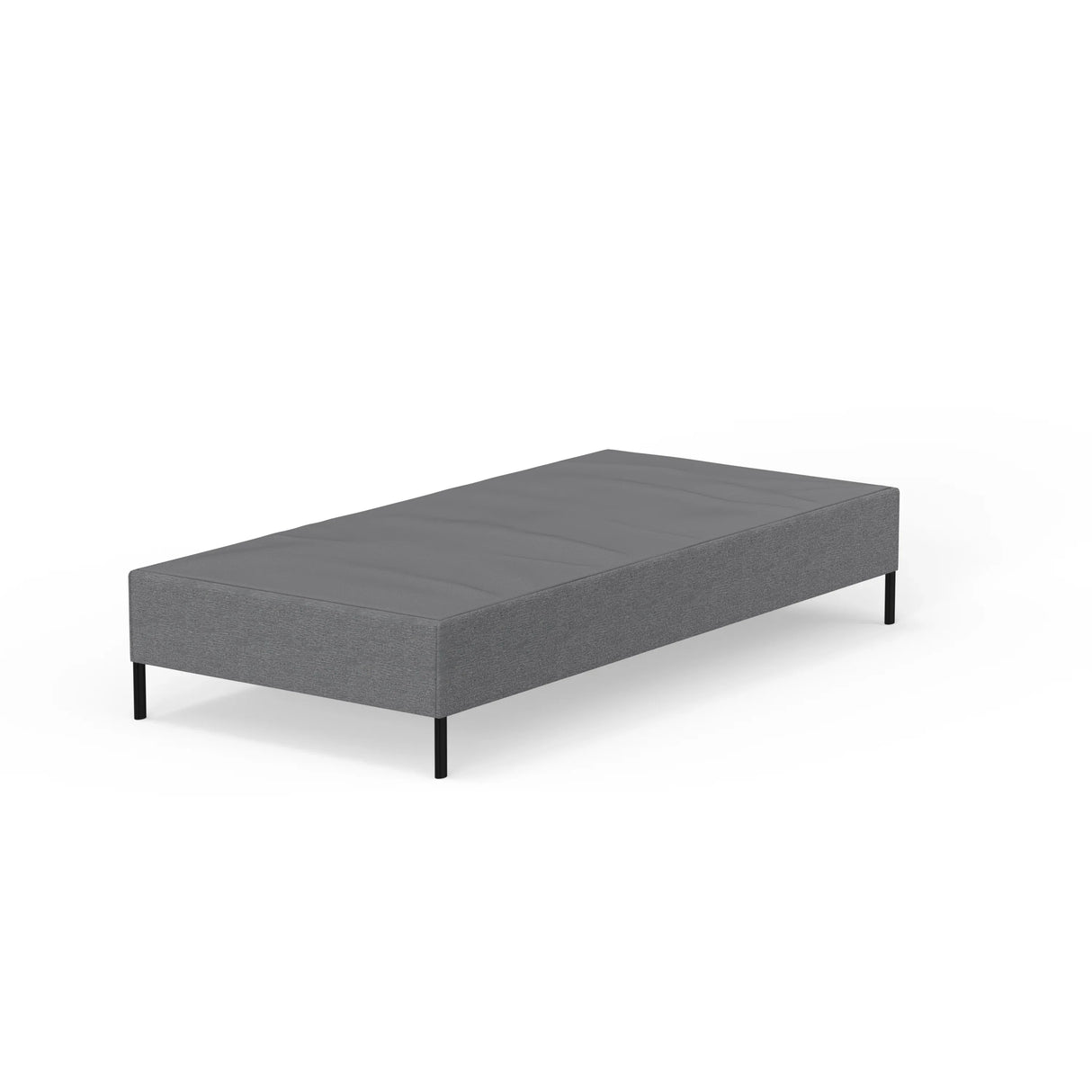 Twin XL Knock Down Grey Fabric Metal Mattress Foundation - Omega Lifestyles