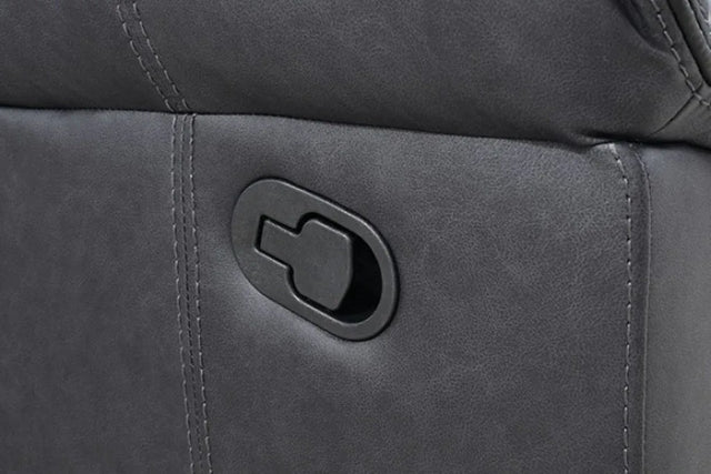 Transitional Black Faux Leather Glider Recliner Chair - Omega Lifestyles