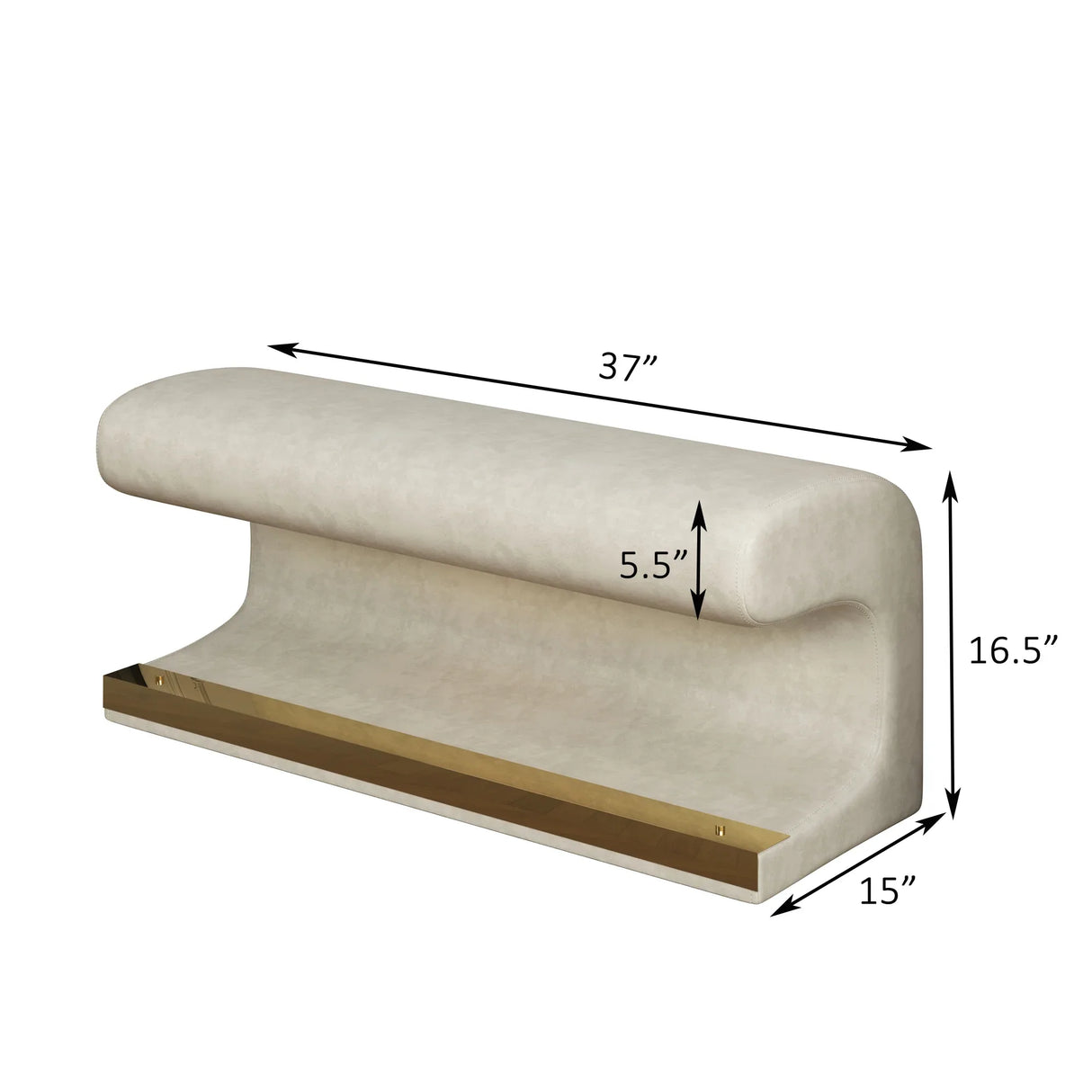 Modern Beige Faux Leather Upholstered Entryway Bench With LED Light - Omega Lifestyles